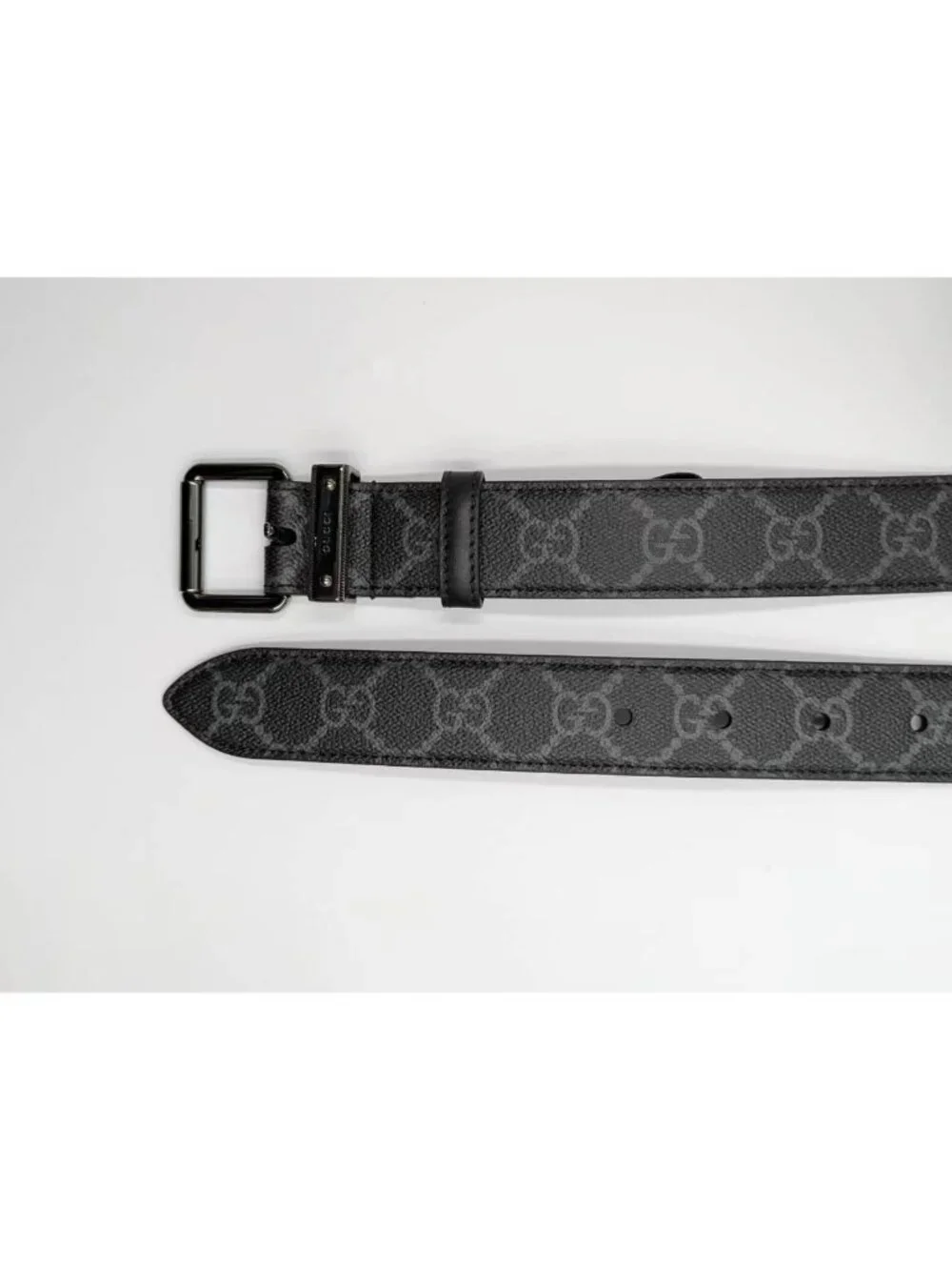 Gucci Men’s GG Supreme Coated Canvas W3cm Monogrammed Belt Black 90cm 822150